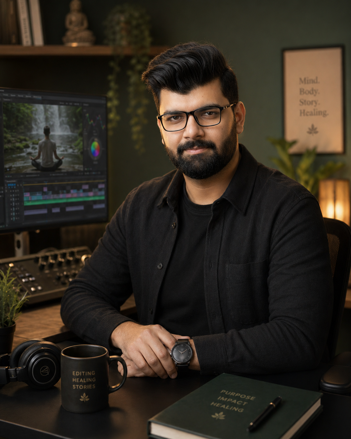 Hanzla Yameen at editing desk